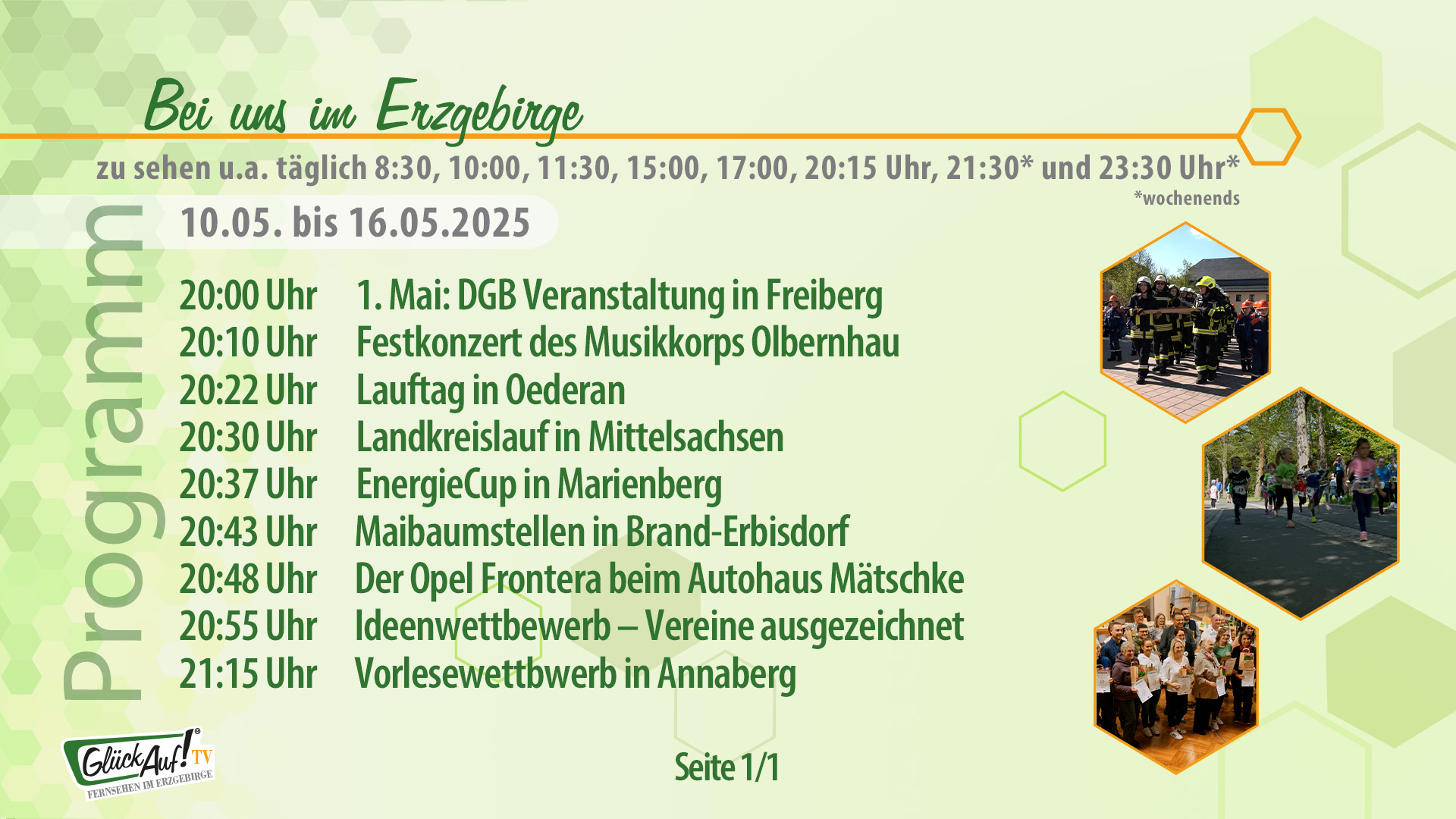 Bei uns im Erzgebirge für die Woche vom 10.05. bis 16.05.2025 Bei uns im Erzgebirge für die Woche vom 10.05. bis 16.05.2025