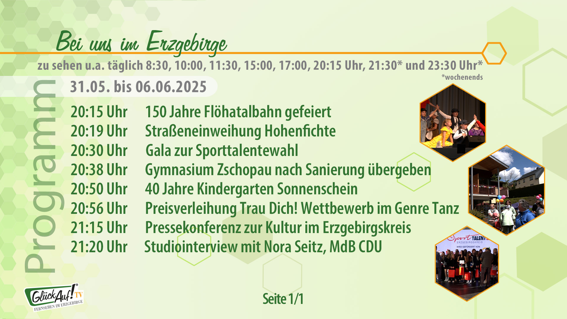 Bei uns im Erzgebirge für die Woche vom 31.05. bis 06.06.2025