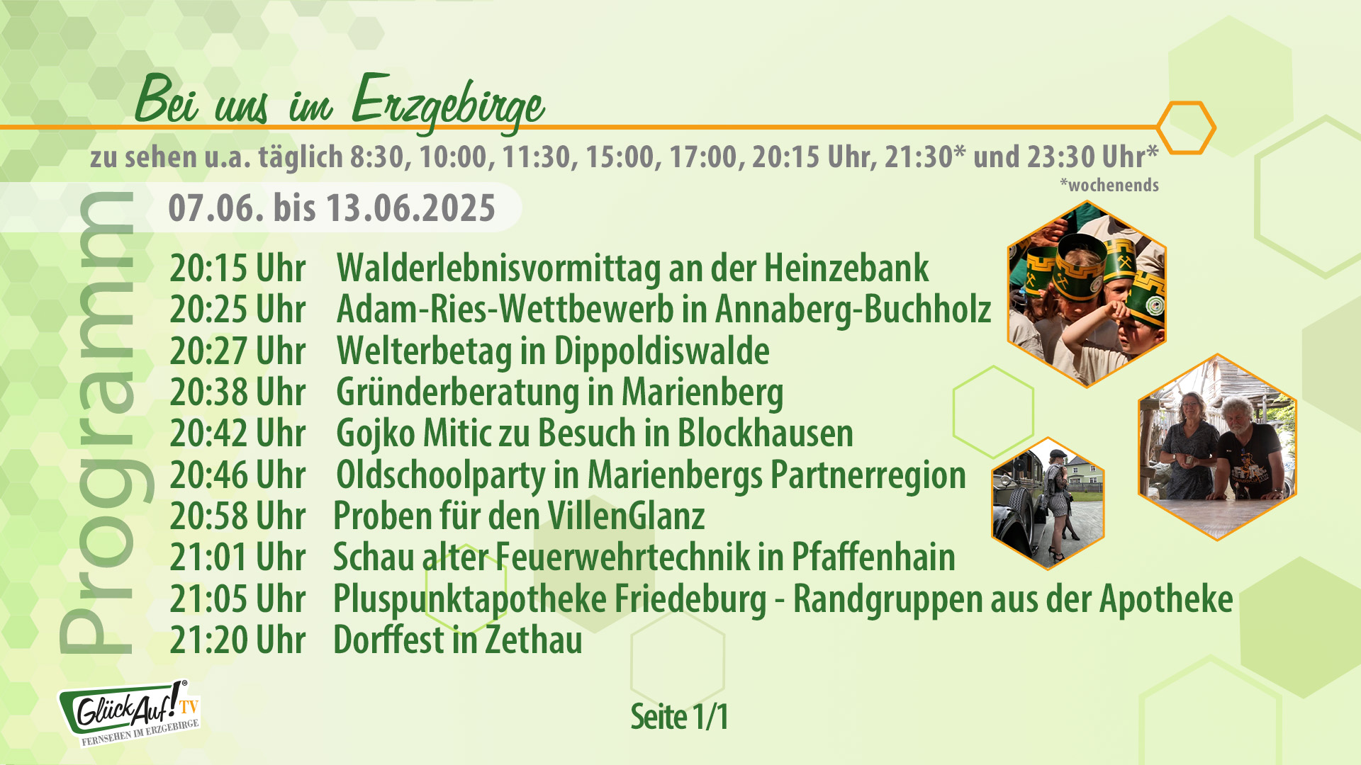 Bei uns im Erzgebirge für die Woche vom 07.06. bis 13.06.2025 Bei uns im Erzgebirge für die Woche vom 07.06. bis 13.06.2025