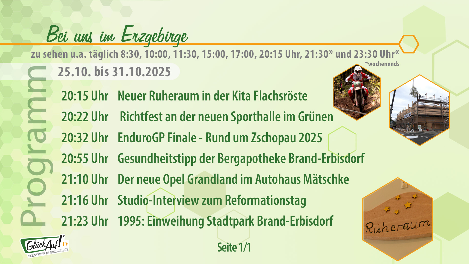Bei uns im Erzgebirge für die Woche vom 25.10. bis 31.10.2025 Bei uns im Erzgebirge für die Woche vom 25.10. bis 31.10.2025